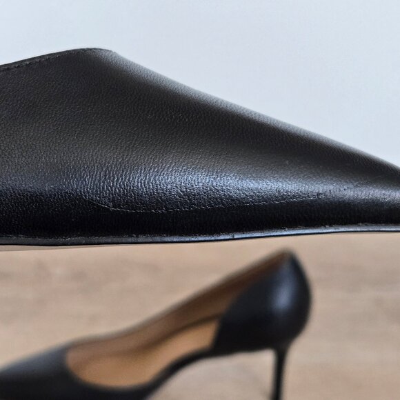 Quince Italian Leather 75mm d’Orsay Pump Black Womens Size 8 New Scratch, No box - Picture 8 of 17